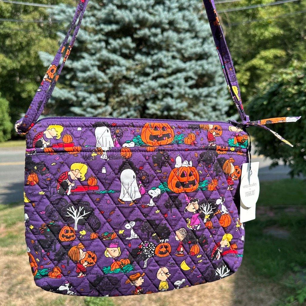 Vera Bradley Peanuts Halloween Large Hipster Crossbody Nwt Snoopy Charlie Brown